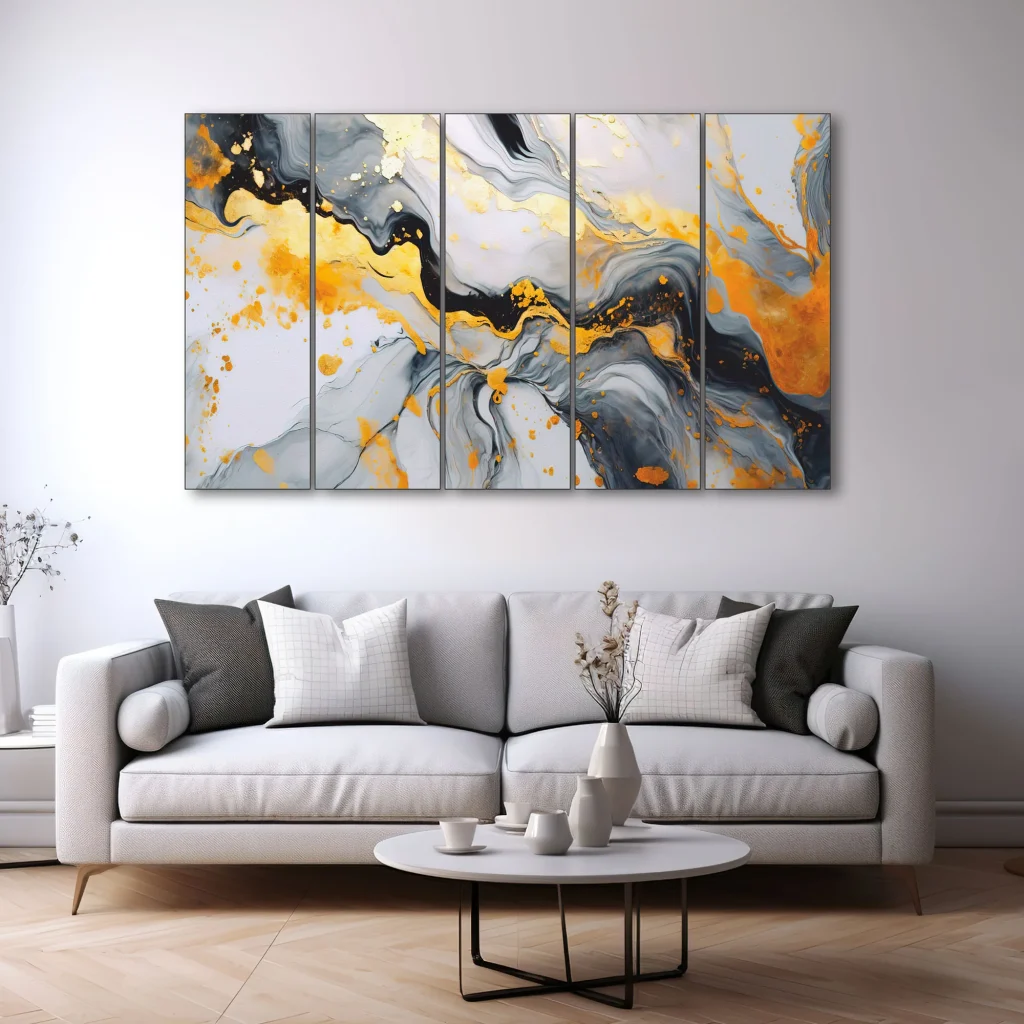 ایده دکوراسیون طوسی طلایی