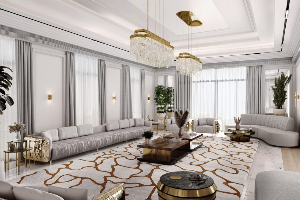 دکوراسیون طوسی طلایی منزل