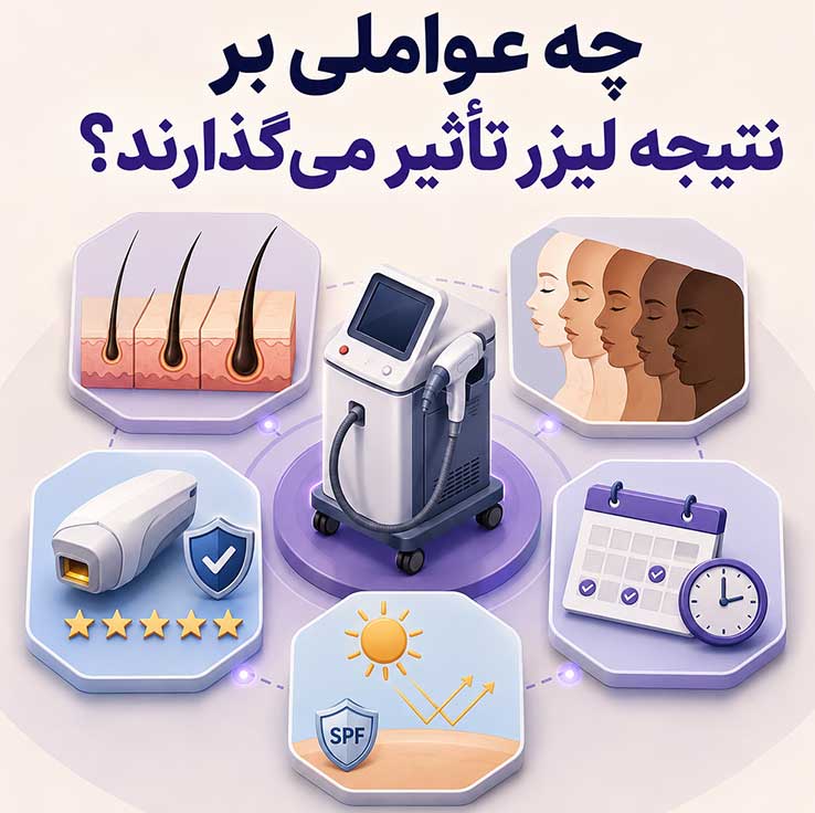 لیزر موهای زائد؛ مزایا، عوارض و مراقبتهای ضروری؛ راهنمای کامل قبل و بعد از لیزر چه عواملی بر نتیجه لیزر تأثیر میگذارند؟
